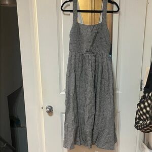 Quince Linen Gingham Maxi Dress